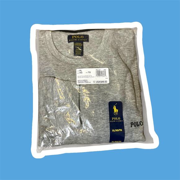 Polo Ralph Lauren Gray Thermal Long Sleeve Shirt XL NWT - Picture 2 of 5